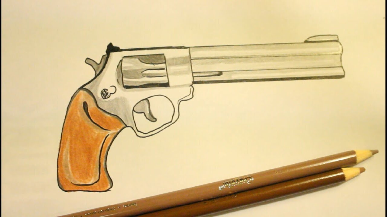How To Draw A PistolStep By StepGunOn Paper. YouTube