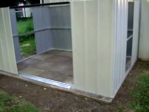 Arrow Metal Shed Build Day 1 - YouTube
