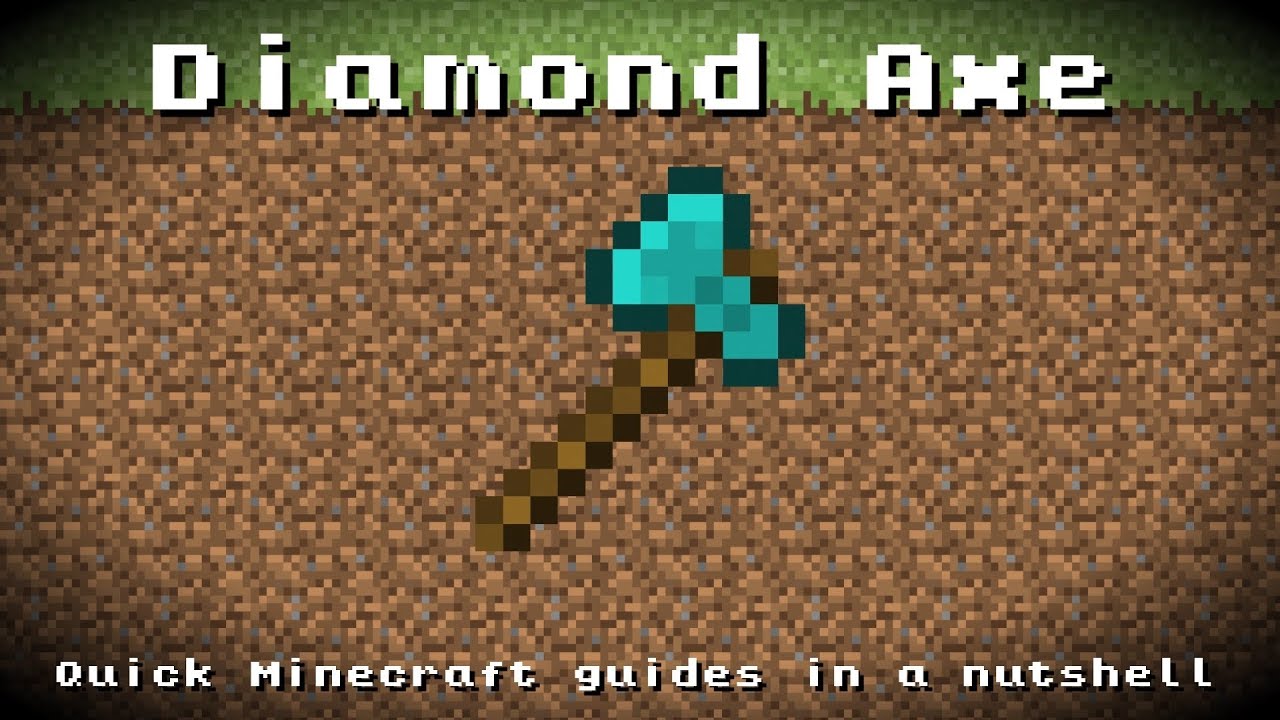 Minecraft - Diamond Axe! Recipe, Item ID, Information! *Up 