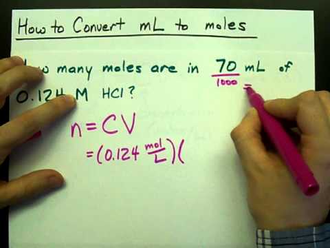 How to Convert mL to moles (Volume to Moles) (Concentration) - YouTube