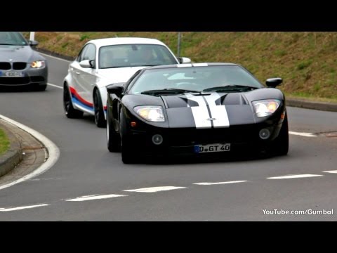 Black Ford GT at the Nurburgring entrance Great SOUND