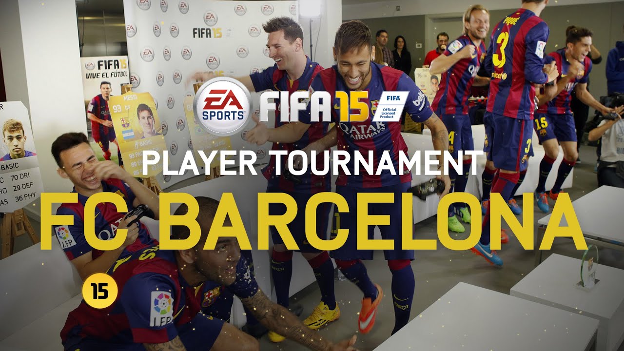 Футболисты Барселоны играют в FIFA 15