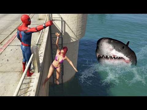 GTA 5 Water Ragdolls Spiderman ep.12 (Euphoria physics)