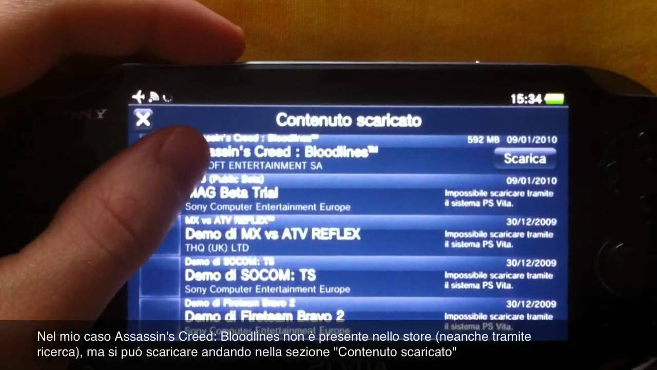 Sony PS VITA] Come scaricare su PS VITA i giochi acquistati ...