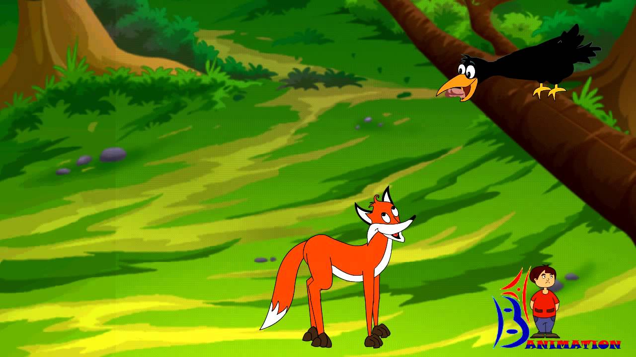 The Fox and Crow- Aesop's fables, story for kids - YouTube