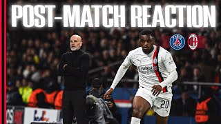 Coach Pioli and Kalulu | Post-match reaction | PSG v AC Milan | #championsleague