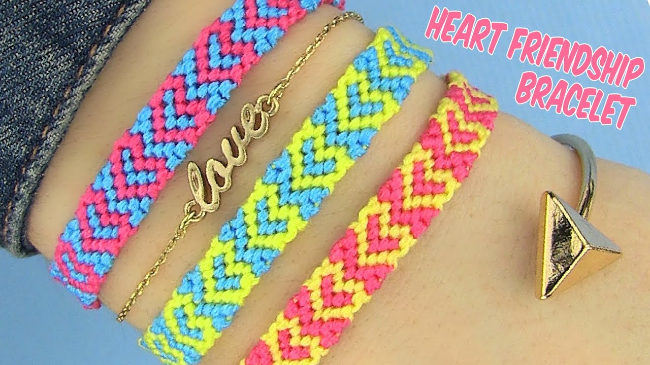 DIY Heart Friendship Bracelets - YouTube