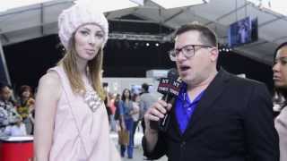 Caroline, a fashion blogger from Poland, is interviewed at Mercedes Benz NYFW