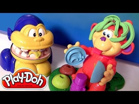 Play Doh Monkey Dentist & Coco Nutty Monkey PlayDoh Playset Macaquinho