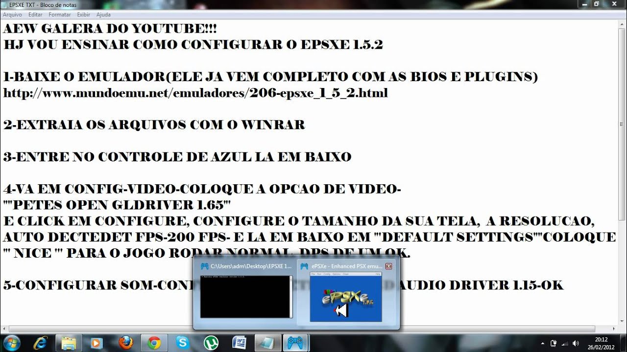 EPSXE 1.5.2 - baixar completo e configurar. - YouTube
