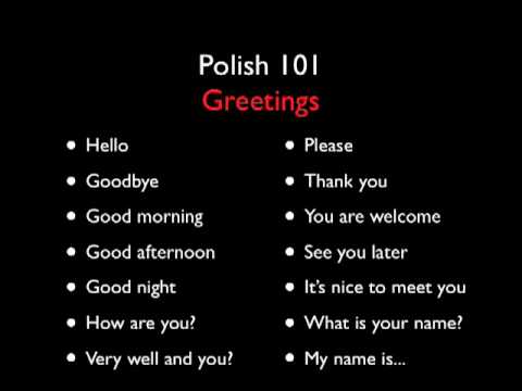 Polish 101 - Greetings - Level One - YouTube