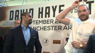 DAVID HAYE v TYSON FURY HEAD TO HEAD @ LONDON PRESS CONFERENCE / HAYE v FURY