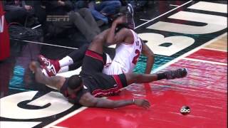 Jimmy Butler / LeBron James tangled up