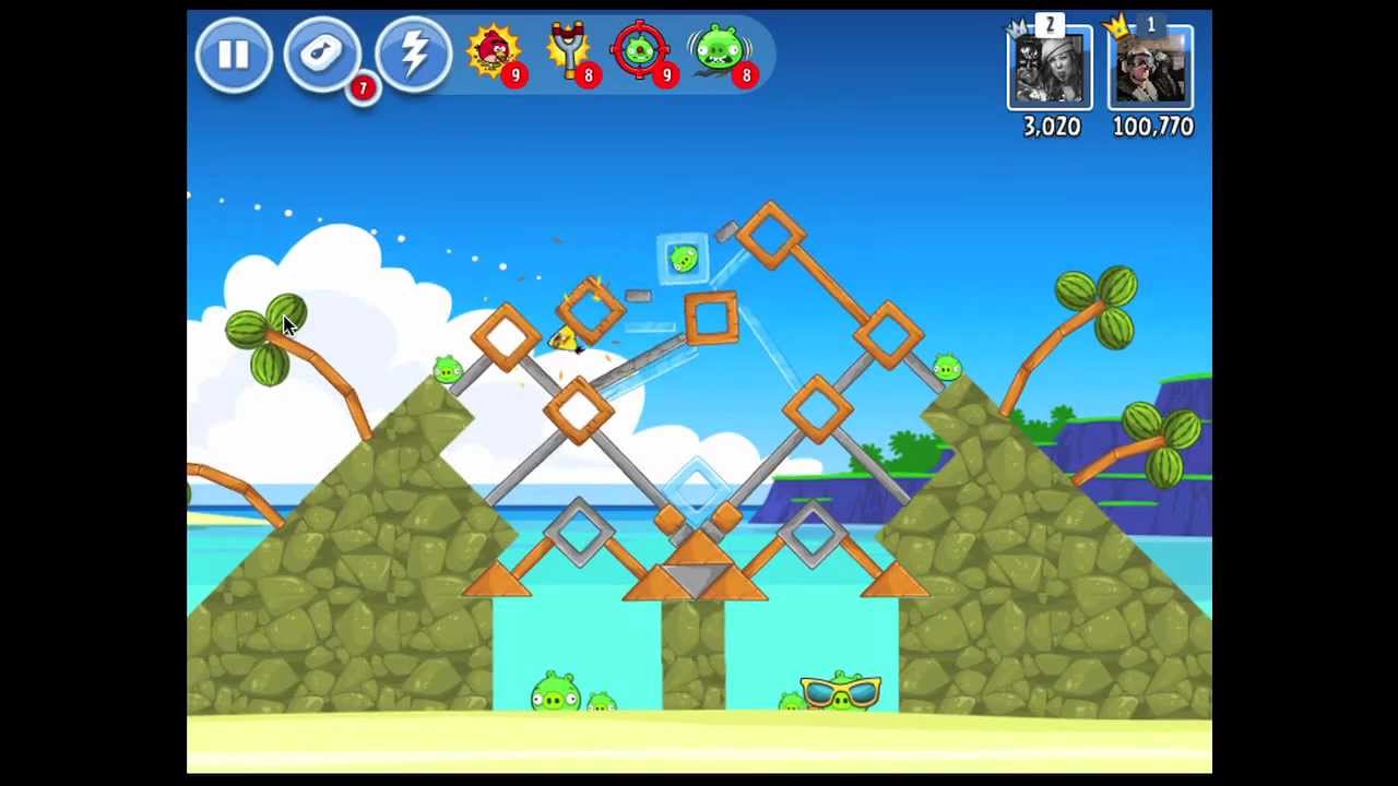 Angry Birds Facebook Surf And Turf Level 12 Walkthrough 3 Star ...