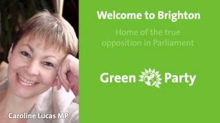 Green Party billboard welcomes Labour to Brighton