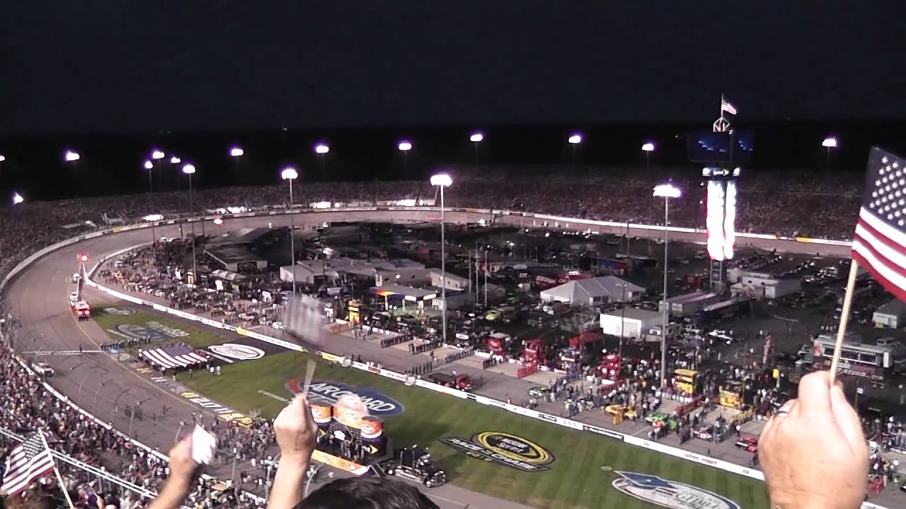 NASCAR National Anthem Flyover Fireworks Start your Engines