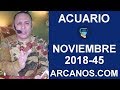 Video Horscopo Semanal ACUARIO  del 4 al 10 Noviembre 2018 (Semana 2018-45) (Lectura del Tarot)