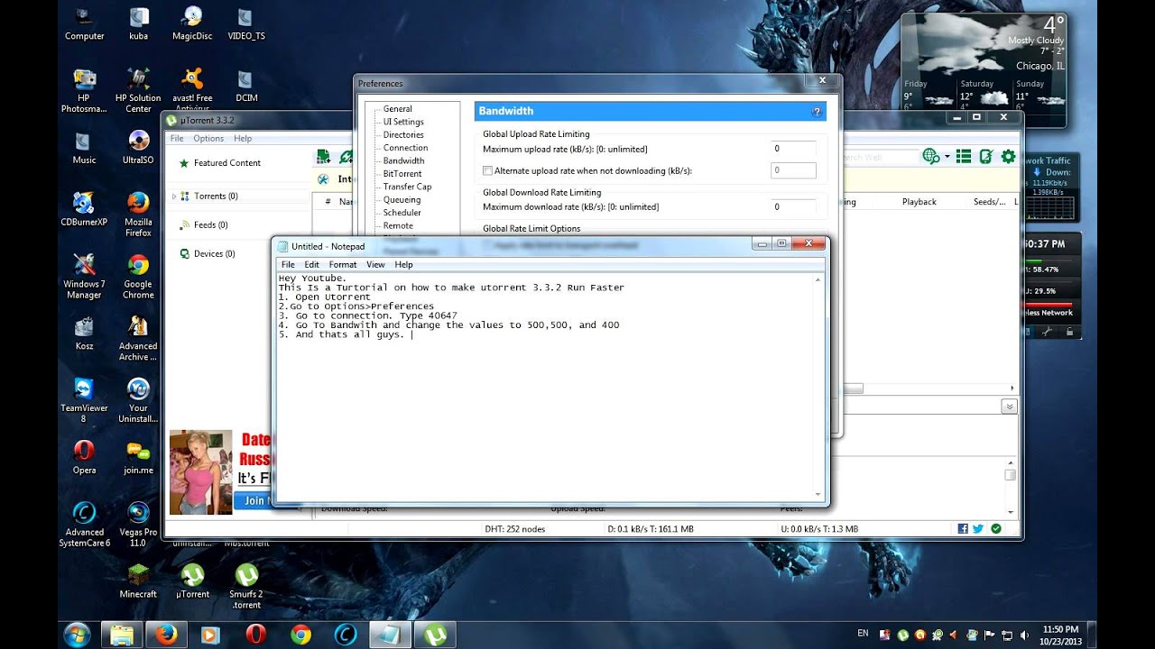 How To Speed up Utorrent 3.3.2 - YouTube