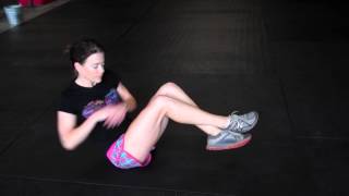 Rotação de tronco / braços estendidos e pés suspensos - Rotação Russa