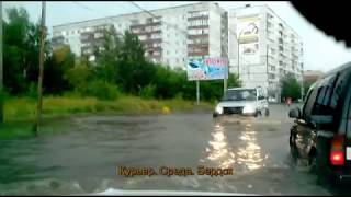 После ливня затопило дороги в Бердске