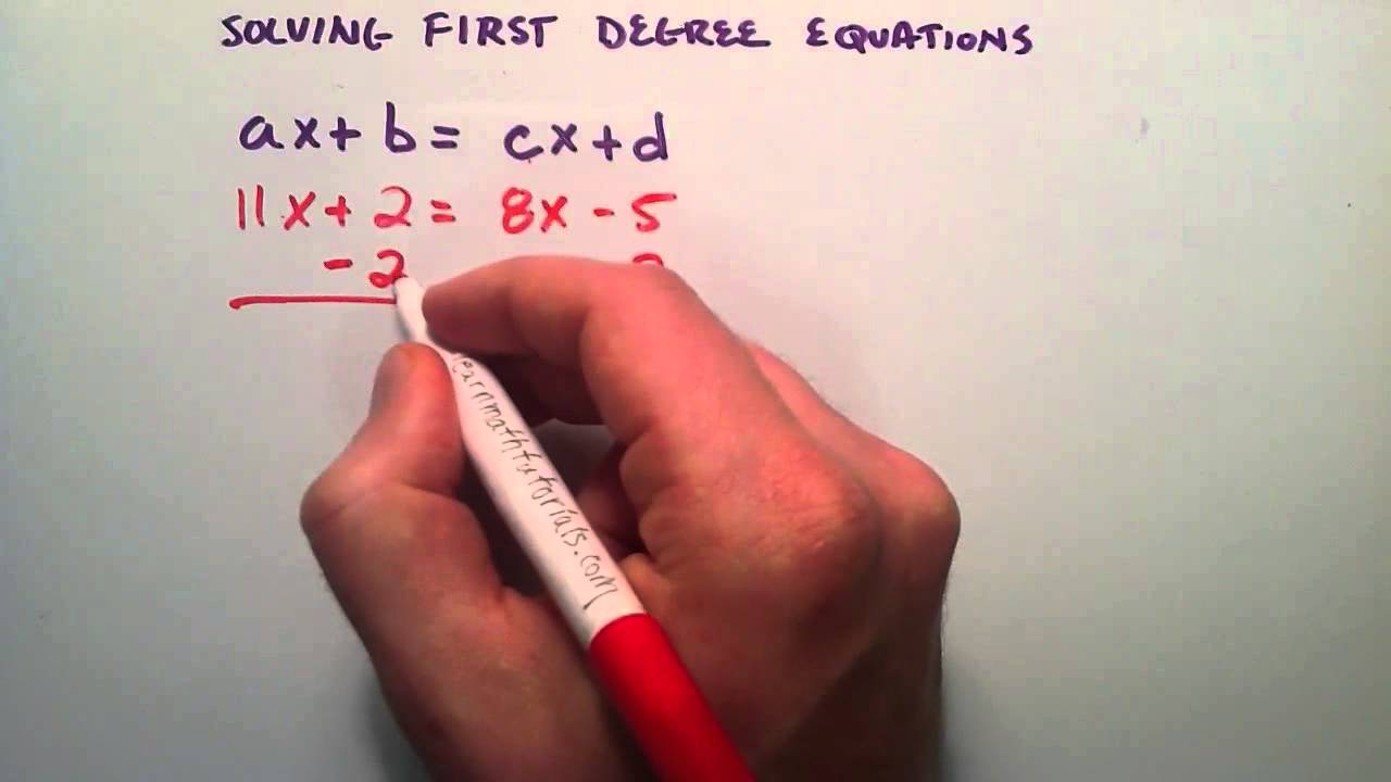 How to Solve First Degree Equations , ax + b = cx + d , Intermediate