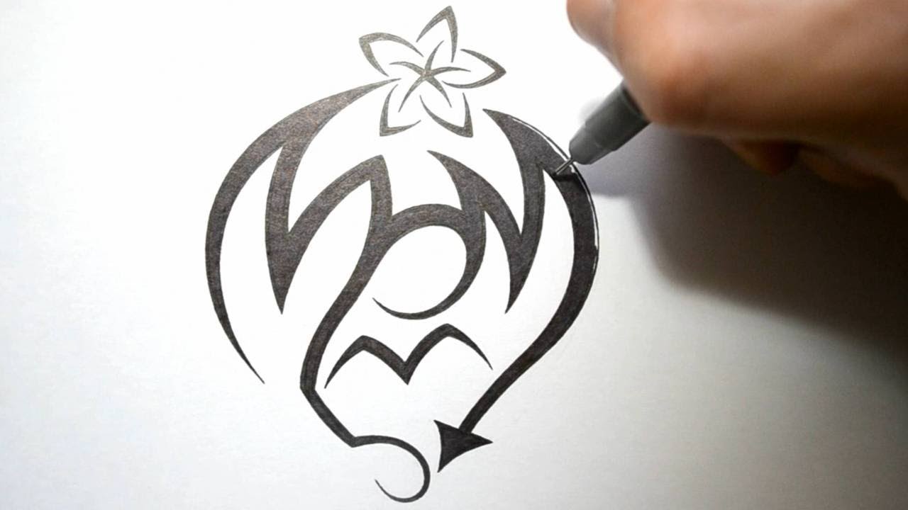 How to Draw Graffiti in Tribal Tattoo Design Style - Mom - YouTube