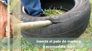 Como cortar un neumático para reciclar