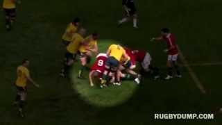 James Horwill stamp on Alun Wyn Jones - 1st Test - Brisbane