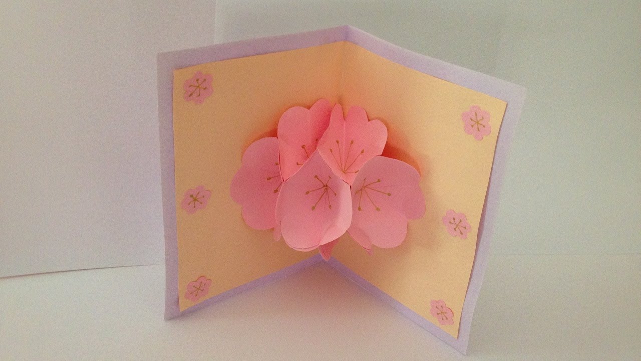 折り紙の花 ポップアップカードの簡単な作り方
