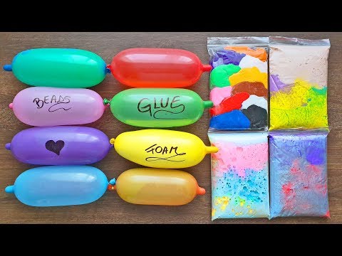 Making Slime with Funny Balloons and Slime Bags