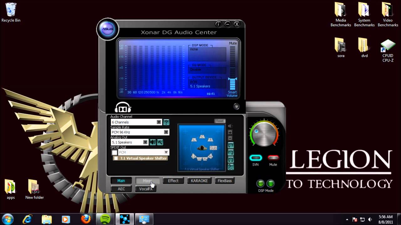 ASUS Xonar DG Audio Center - YouTube