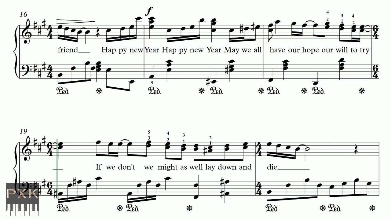 sheet nhac piano bai happy new year