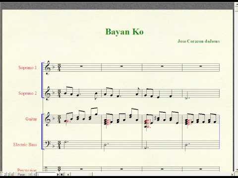 Video Bayan Ko-Philippine Patriotic Song (Music Notation)