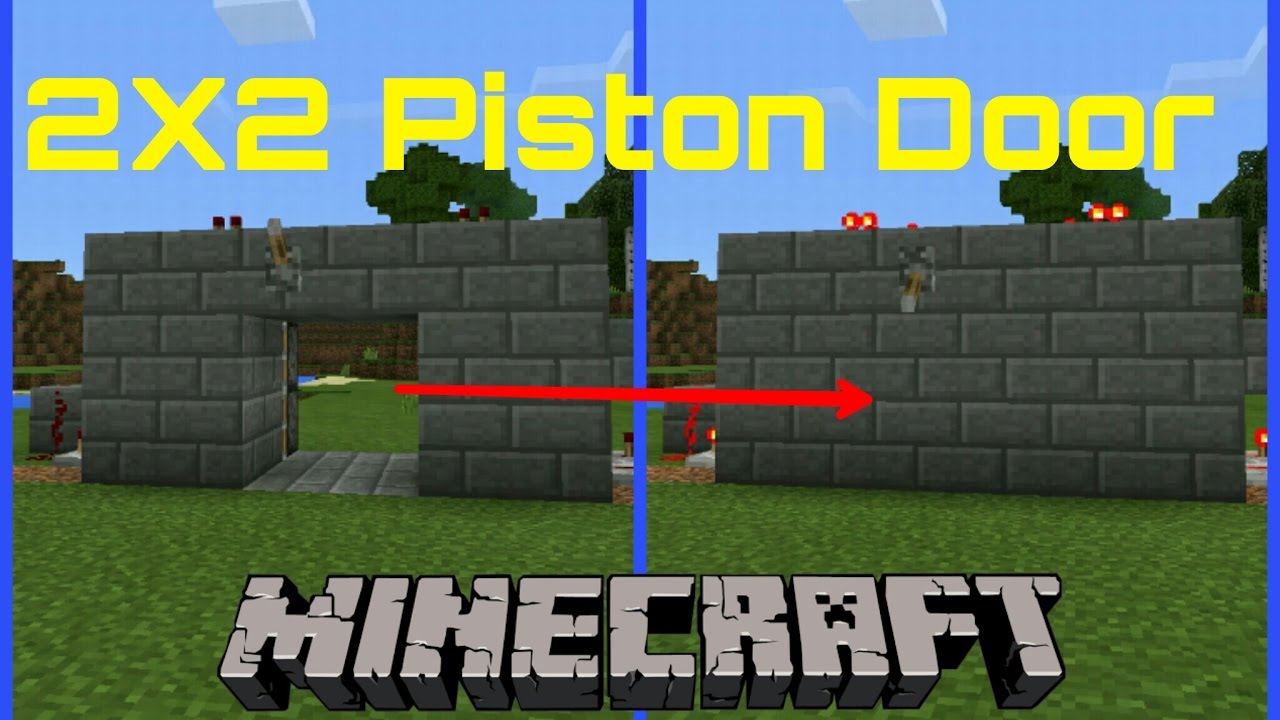 Minecraft 2x2 Piston Door Automatic Tutorial Mcpe