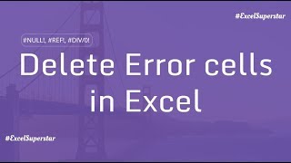 Delete Error Cells using Go To - Special in Excel in Hindi