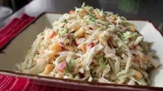 Spicy Peach Coleslaw Recipe - Summer Peach and Cabbage Salad