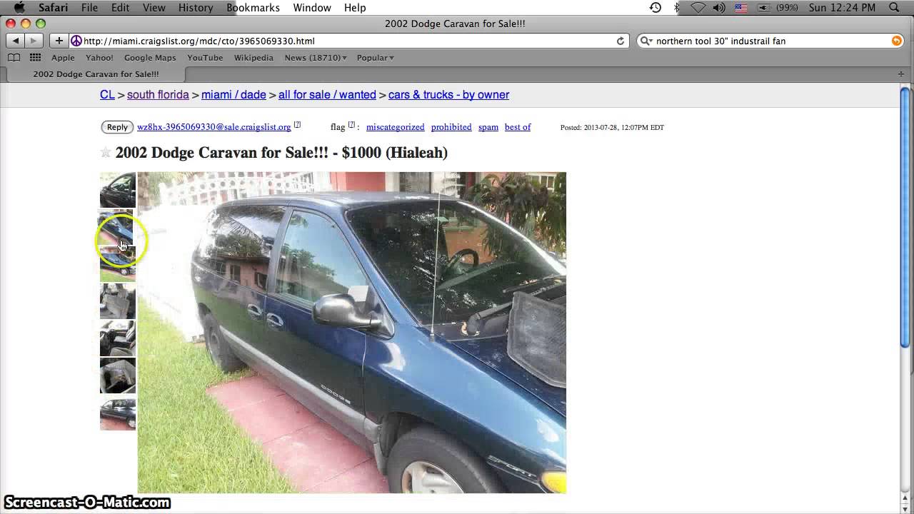 Craigslist Miami August 2013 Used Cars For Sale by Owner ...