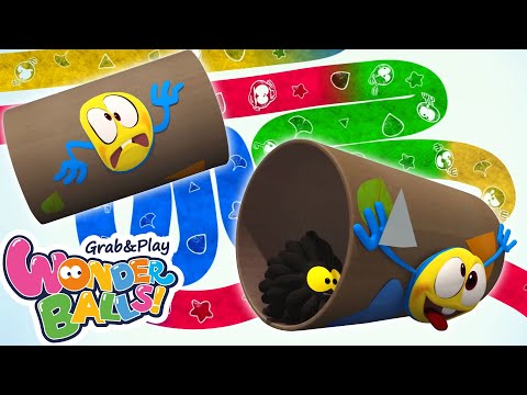 Squishy Balls Vs Running Crayons | Funny Cartoons For Kids Wonderballs Official