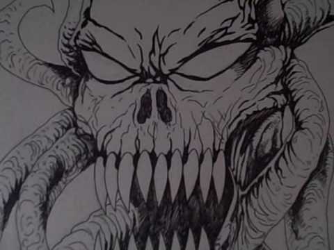 Demon Art Drawing - YouTube