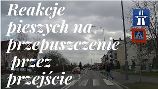 Reakcje pieszych na przepuszczenie przez przejście