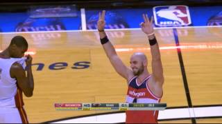 Marcin Gortat beats the buzzer with the (rare) 3-pointer (third in his career)