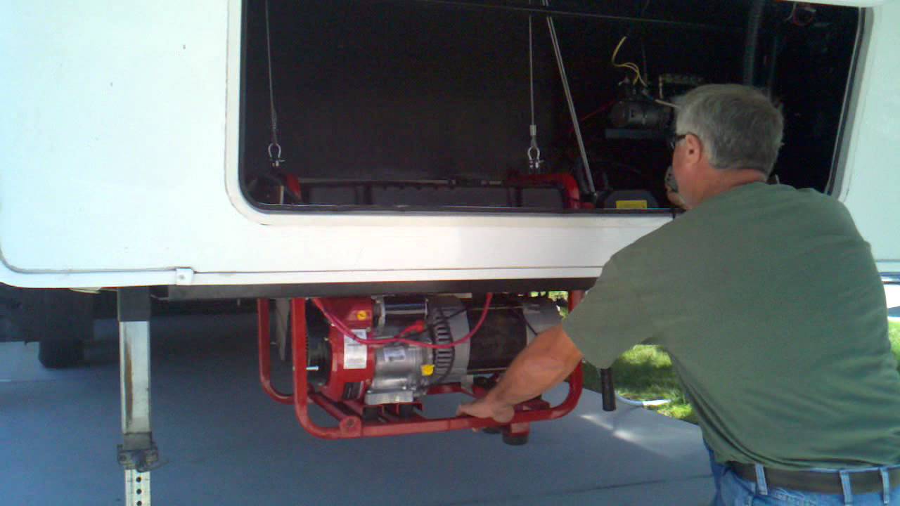 Custom 1 Man RV Generator Loading & Storing System YouTube