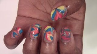 Water Marble Nail Art Summer 2013