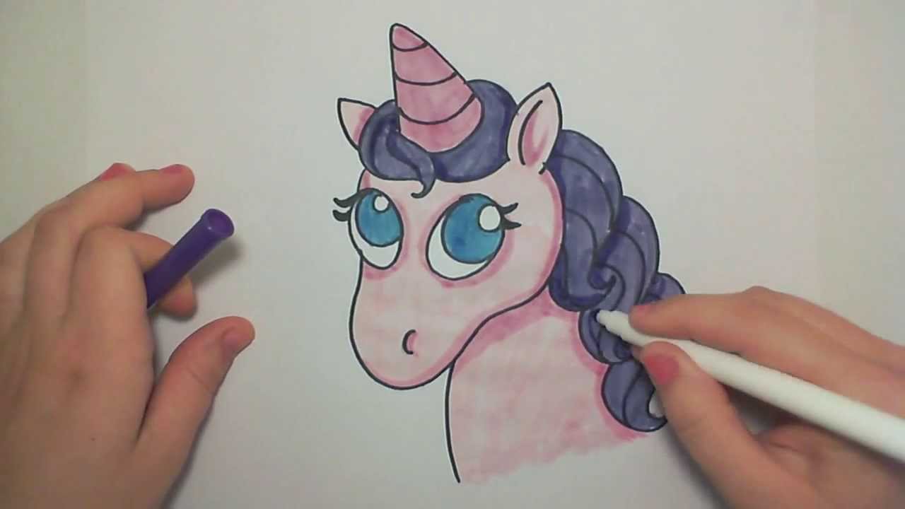 Learn How to Draw A Cute Pink Unicorn -- iCanHazDraw! - YouTube