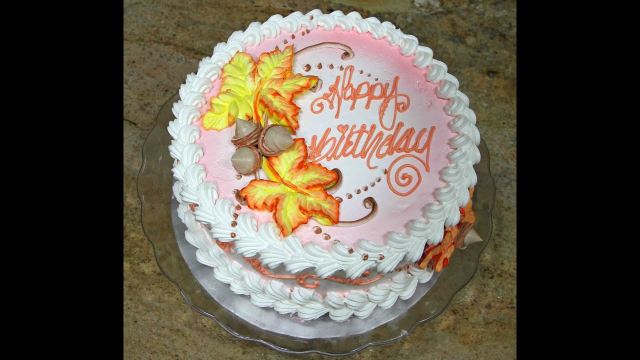 Cake decorating Fall Leaves Design Piped On Tutorial Cake decorating Fall Leaves Design Piped On Tutorial