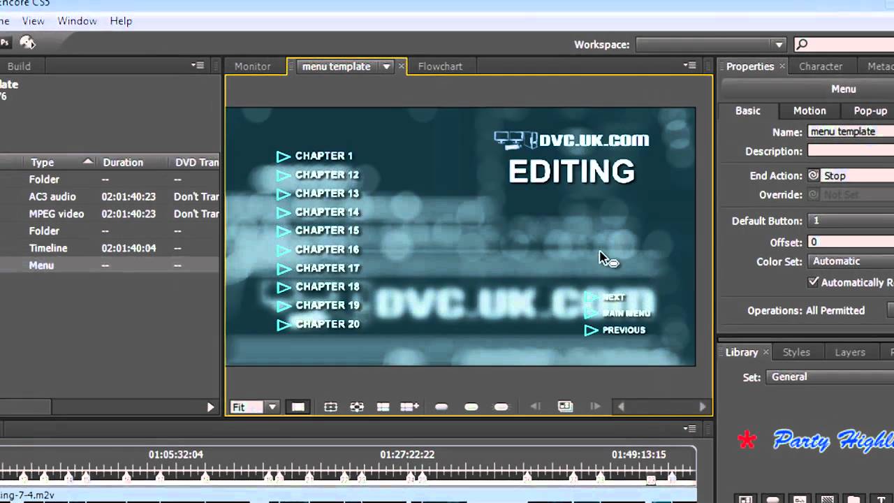 how to create a dvd with chapters and dolby premiere pro