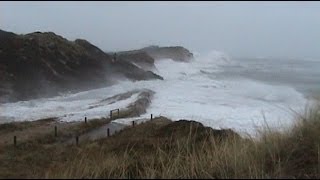 Sturmflut auf Sylt zerstört Dünen der Hörnumer Odde & am Kliff von Kampen