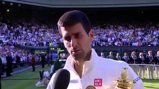 Novak Djokovic winning interview - Wimbledon 2014