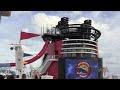 AquaDunk POV drop water slide on the Disney Magic cruise ship