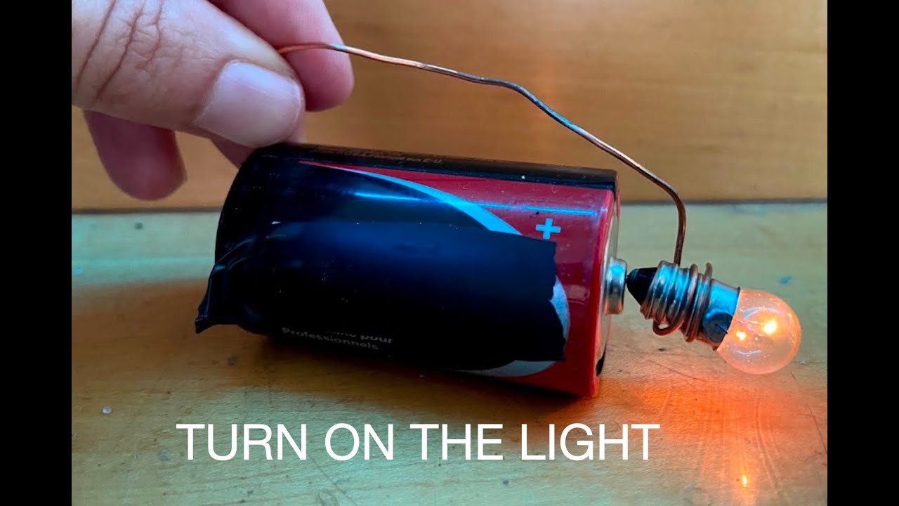 Light bulb, battery, and two wires - YouTube